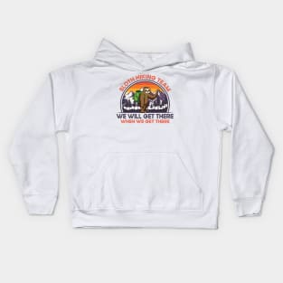 Sloth Hiking Team We Will Get There When We Get There Gift Kids Hoodie